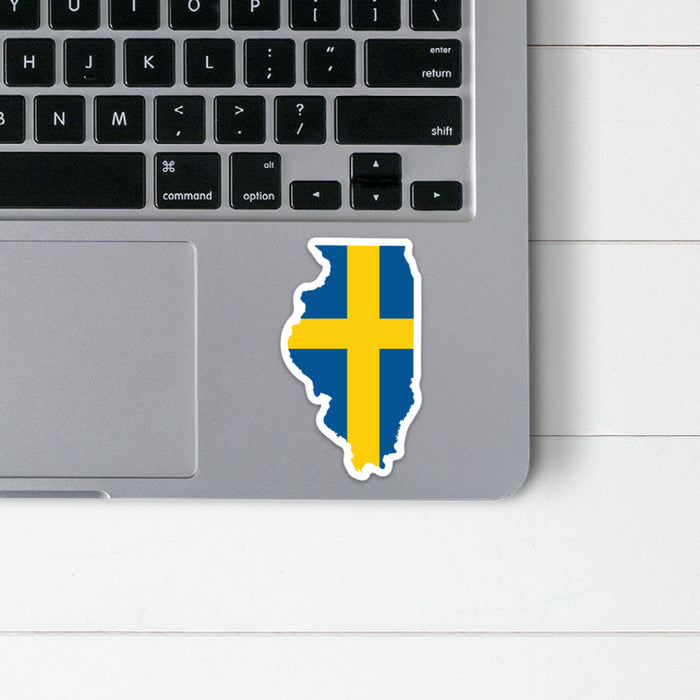 Illinois Swedish Flag Sticker Scandinavian Design Studio