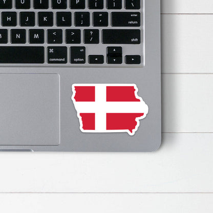 Iowa Danish Flag Sticker Scandinavian Design Studio