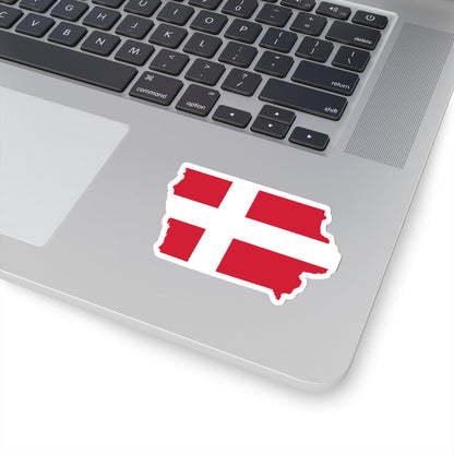 Iowa Danish Flag Sticker Scandinavian Design Studio