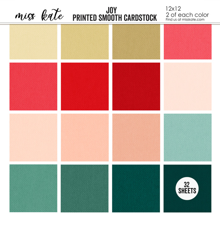 Joy - Linen-Printed Smooth Cardstock Single-Sided