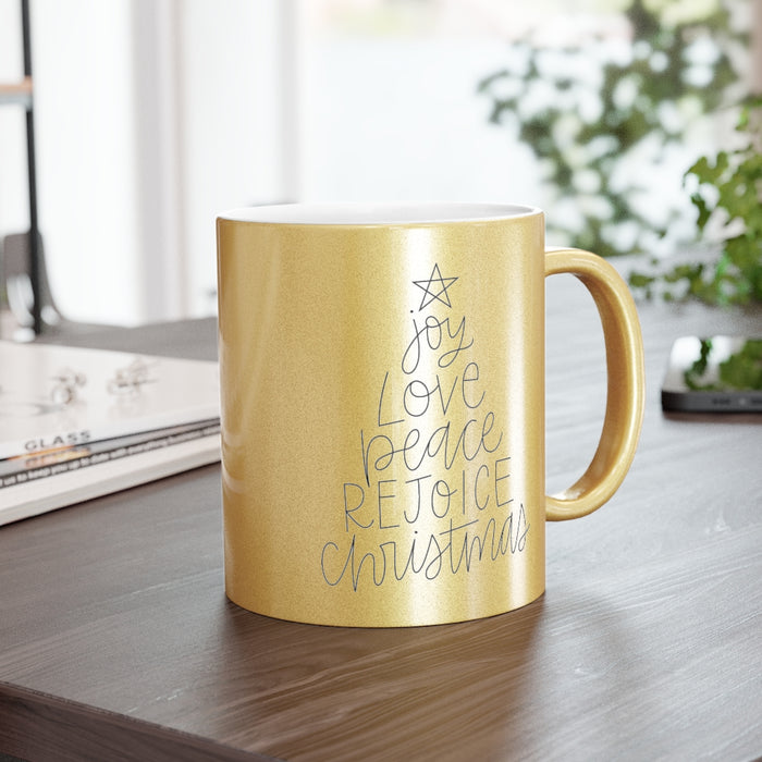 Joy Love Peace Metallic Mug