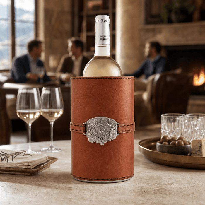 Leather Elk Wine Bottle Chiller 7