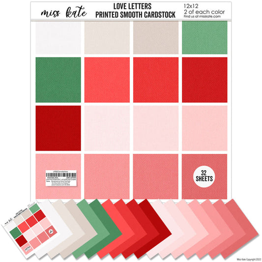 Love Letters - Linen Printed Smooth Cardstock Single-Sided