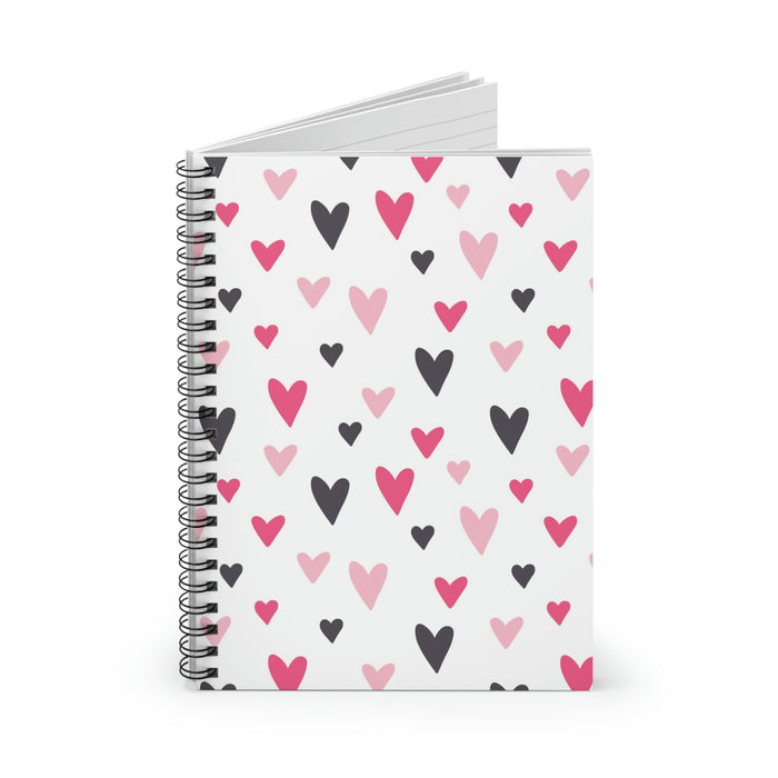 Lovely Hearts Spiral Lined Notebook