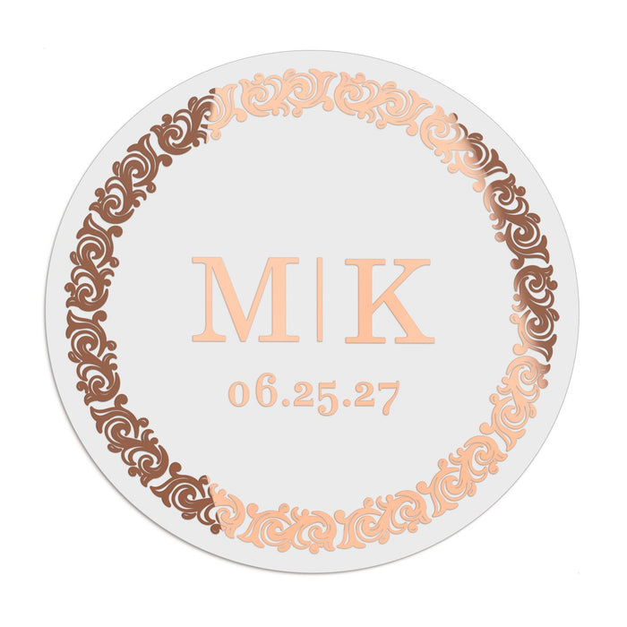1.25" - 12 Labels / Rose Gold Foil