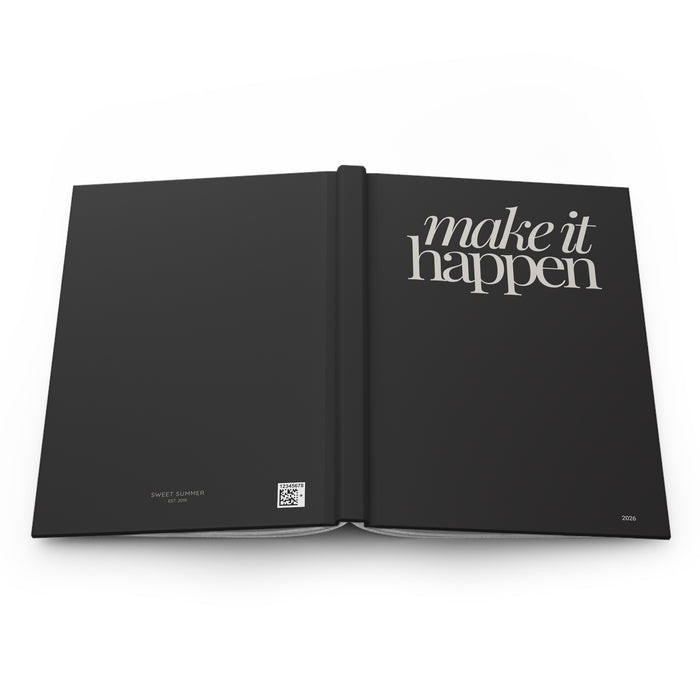 Make It Happen Hardcover Blank Journal — Matte Black