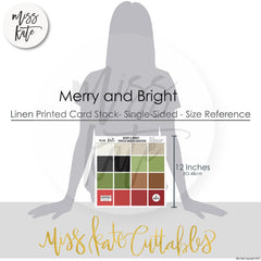 Merry & Bright - Linen Printed Smooth Cardstock Single-Sided