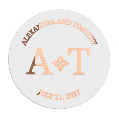 1.25" - 12 Labels / Rose Gold Foil