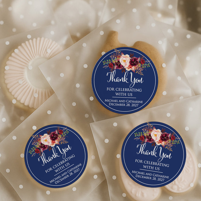 Navy Favor Stickers