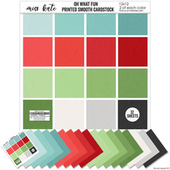 Oh What Fun - Linen Printed Smooth Cardstock Single-Sided