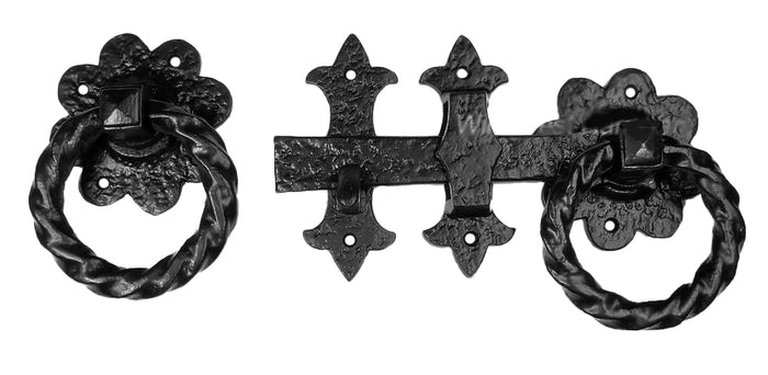 Old World Twisted Ring Gate Latch Kit (Large) - Wild West Hardware