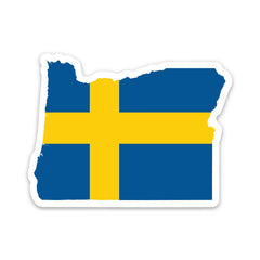 Oregon Swedish Flag Sticker Scandinavian Design Studio
