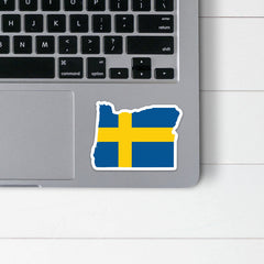 Oregon Swedish Flag Sticker Scandinavian Design Studio