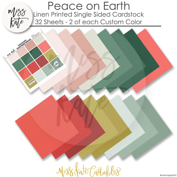 Peace On Earth - Linen-Printed Smooth Cardstock Single-Sided Linen Printed