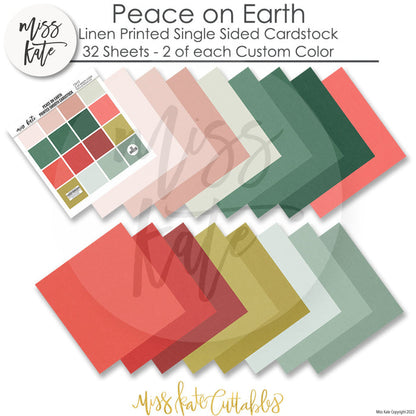 Peace On Earth - Linen-Printed Smooth Cardstock Single-Sided Linen Printed