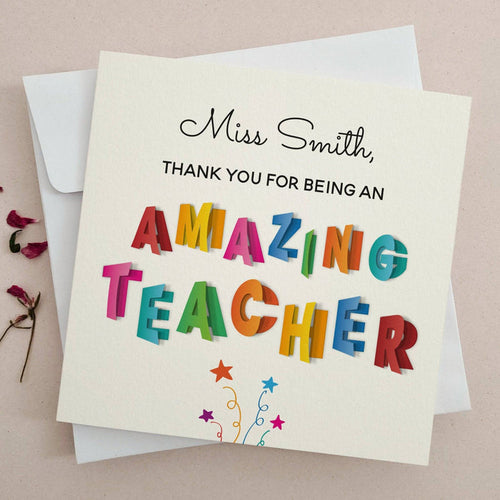 Personalized Thank you Card for Amazing Teacher - XOXOKristen