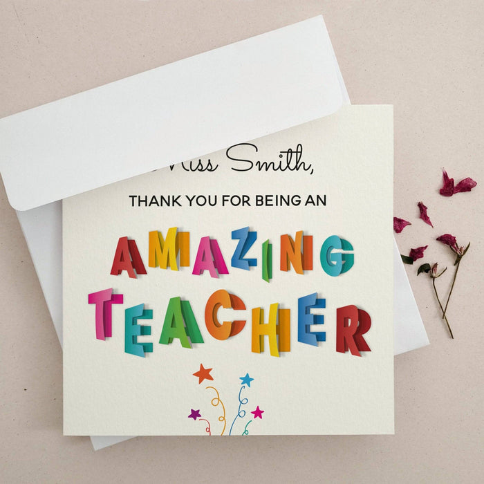 Personalized Thank you Card for Amazing Teacher - XOXOKristen