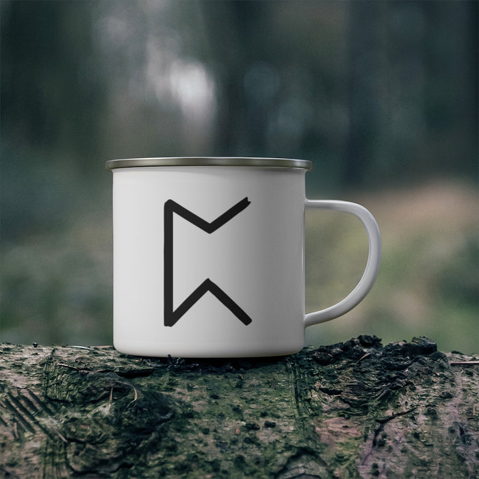 Perthro (Chance) Viking Rune Enamel Camping Mug Scandinavian Design Studio