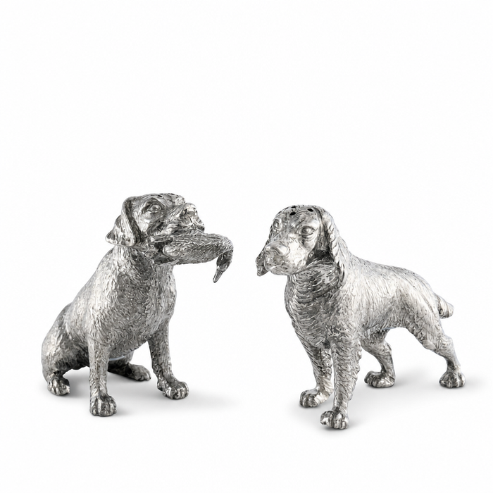 Pewter Hunting Dogs Salt & Pepper Set 1