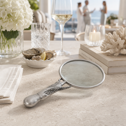 Pewter Octopus Handle Magnifier 4 inches 7