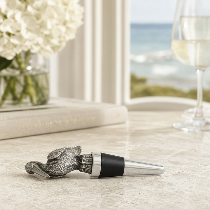 Pewter Pelican Bottle Stopper 2