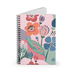 Pink Springtime Spiral Lined Notebook