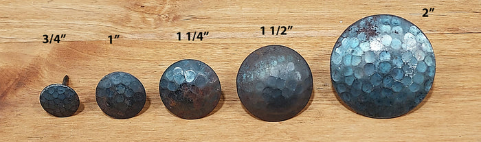 Premium Round Hammered Iron Clavos-Unfinished  1 1/2" diameter head