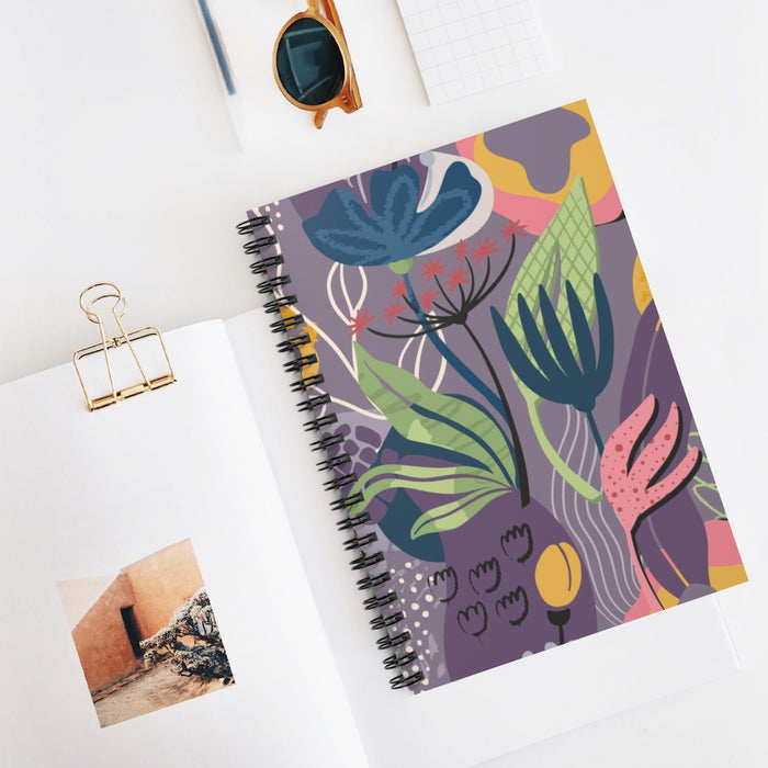 Purple Springtime Spiral Lined Notebook