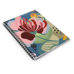 Raspberry Floral Spiral Lined Notebook