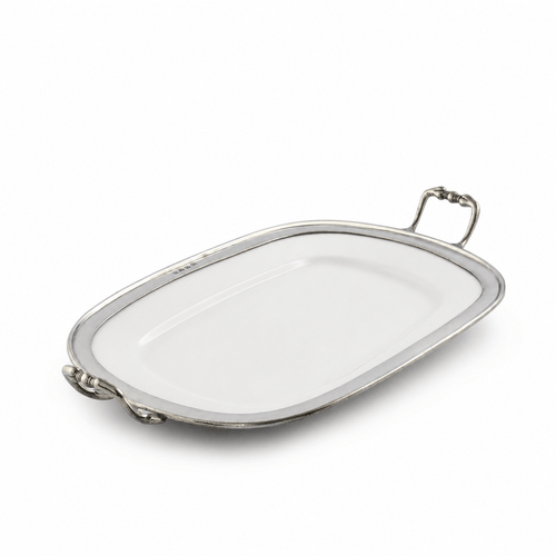 Rectangle Tray Porcelain with Handles 1