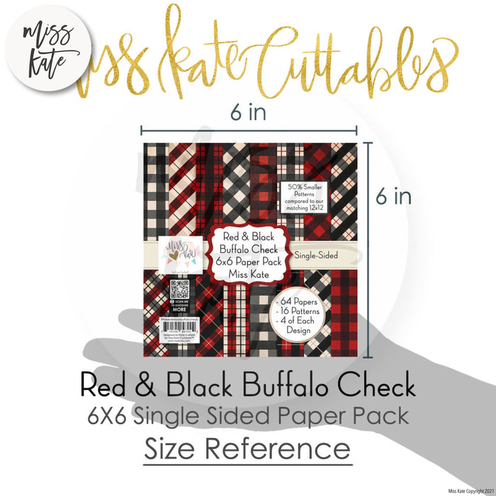 Red & Black Buffalo Check - 6X6 Paper Pack (Ss)