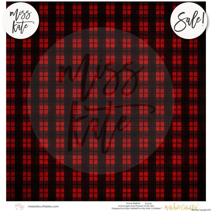 Red & Black Buffalo Check - Paper Pack 12X12 (Ss)