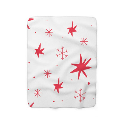 Red Snowflakes Sherpa Fleece Blanket