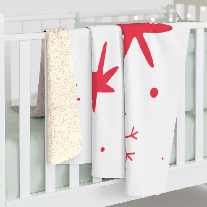 Red Snowflakes Sherpa Fleece Blanket