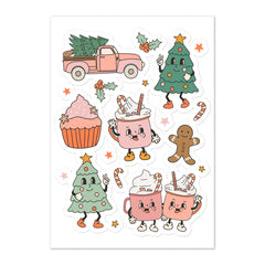 Retro Christmas Sticker Sheet