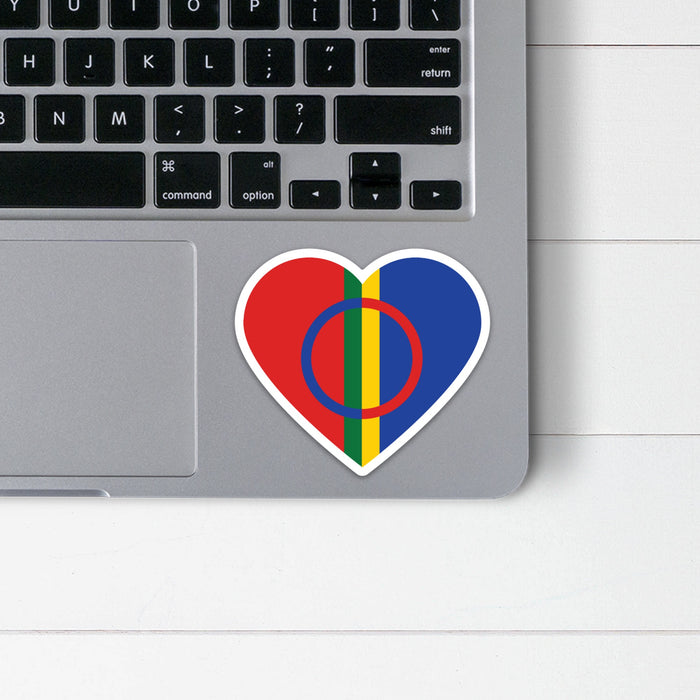 Sami Flag Heart Sticker Scandinavian Design Studio