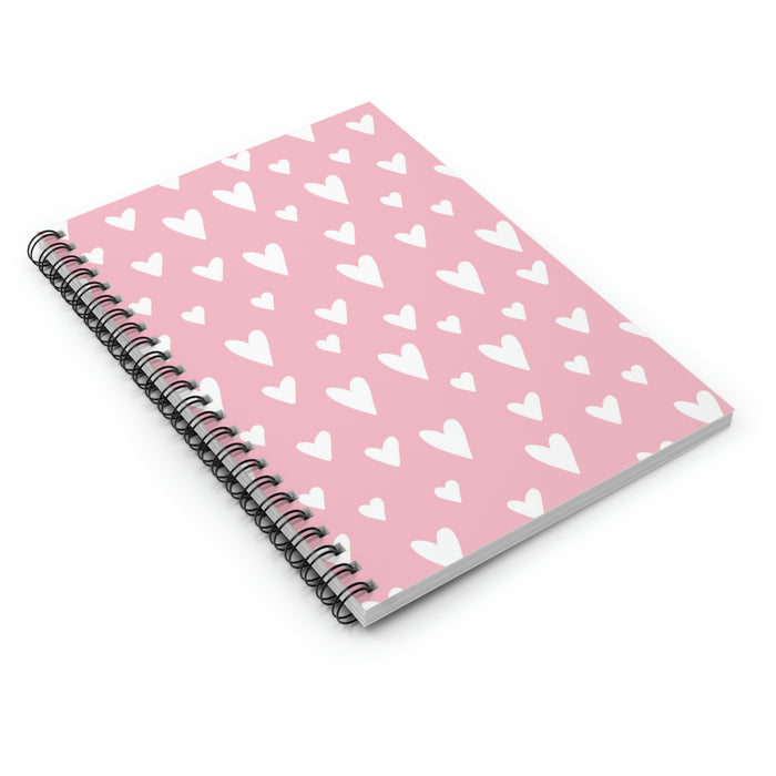 Simple Pink & White Spiral Lined Notebook