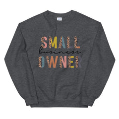 Small Business Owner Leopard Print Crew Sweatshirt
