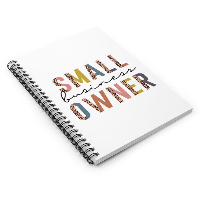 Small Business Owner Leopard Spiral Lined Notebook