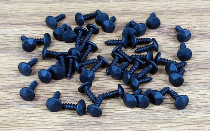 Small Clavos Head with hammered effect and screw shank- Black (sold in packs of 50 and up) - Wild West Hardware