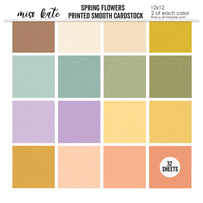 Spring Flowers-Printed Smooth Cardstock Single-Sided Linen Printed