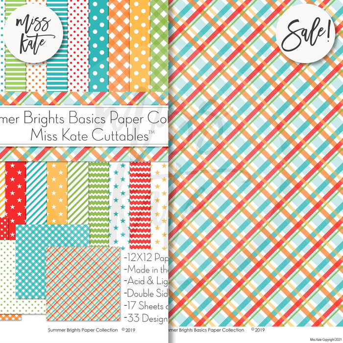 Summer Brights Basics - Double-Sided Paper Pack 12X12 (Ds)