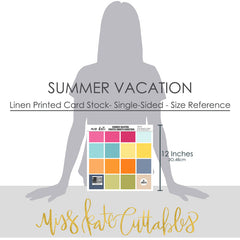 Summer Vacation - Linen-Printed Smooth Cardstock Single-Sided