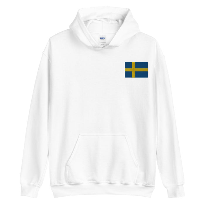 Swedish Flag Embroidered Unisex Hoodie Scandinavian Design Studio
