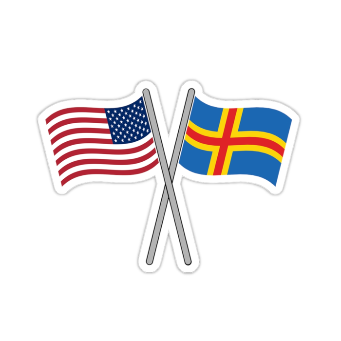 United States And Åland Islands Crossed Flags Sticker