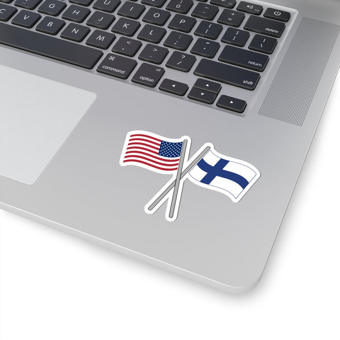United States And Finland Crossed Flags Sticker