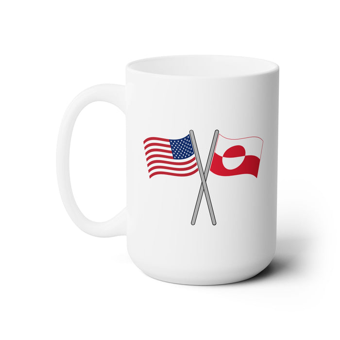 United States And Greenland Crossed Flags Mug
