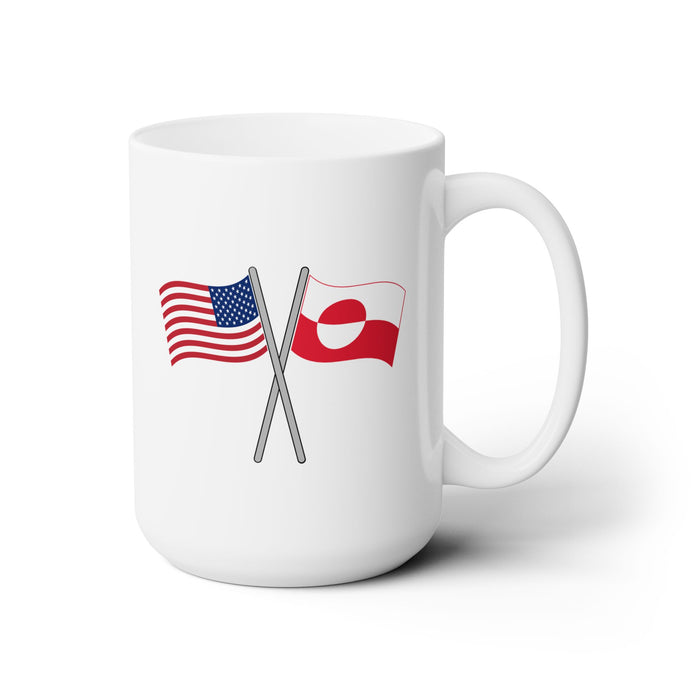 United States And Greenland Crossed Flags Mug