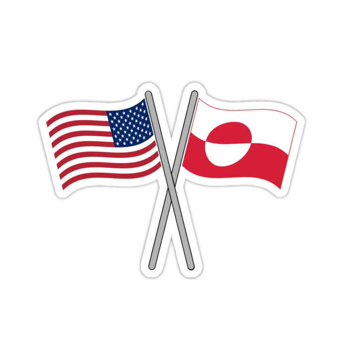 United States And Greenland Crossed Flags Sticker