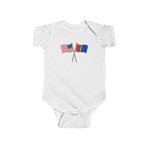 United States And Sami Crossed Flags Baby Bodysuit